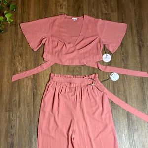 💕 Two piece set | Cropped top + Wide pant